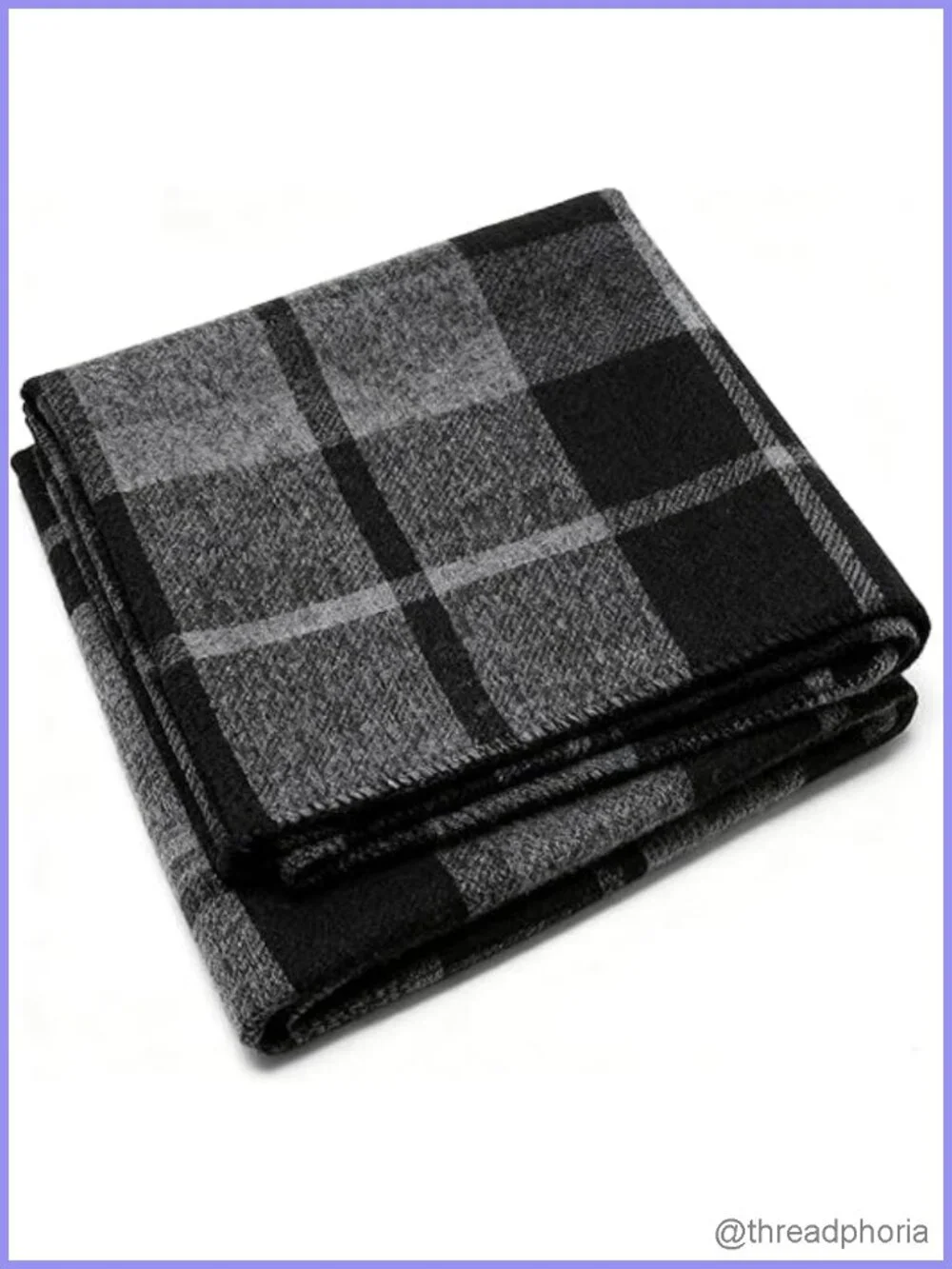 Classic Plaid Fringe Scarf for Women - Soft Warm Acrylic Blend Winter Wrap